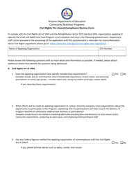 Civil Rights Pre-award Compliance Review Form - Arizona