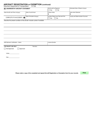 Form DT1556 Aircraft Registration or Exemption - Wisconsin, Page 3