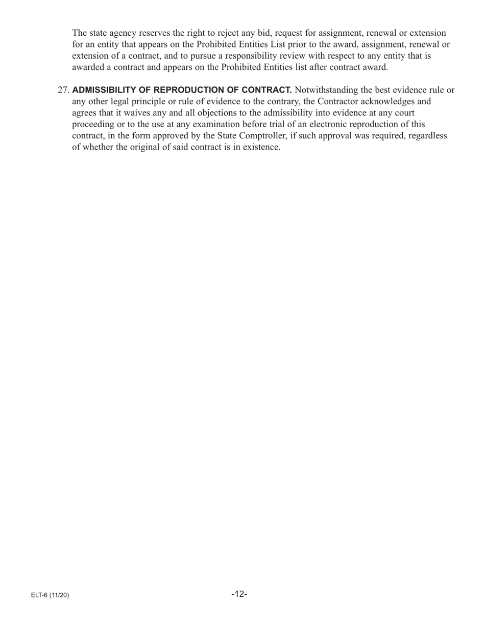 Form ELT-6 Service Provider Application for Participation in the Electronic Lien Transfer Program - New York, Page 12