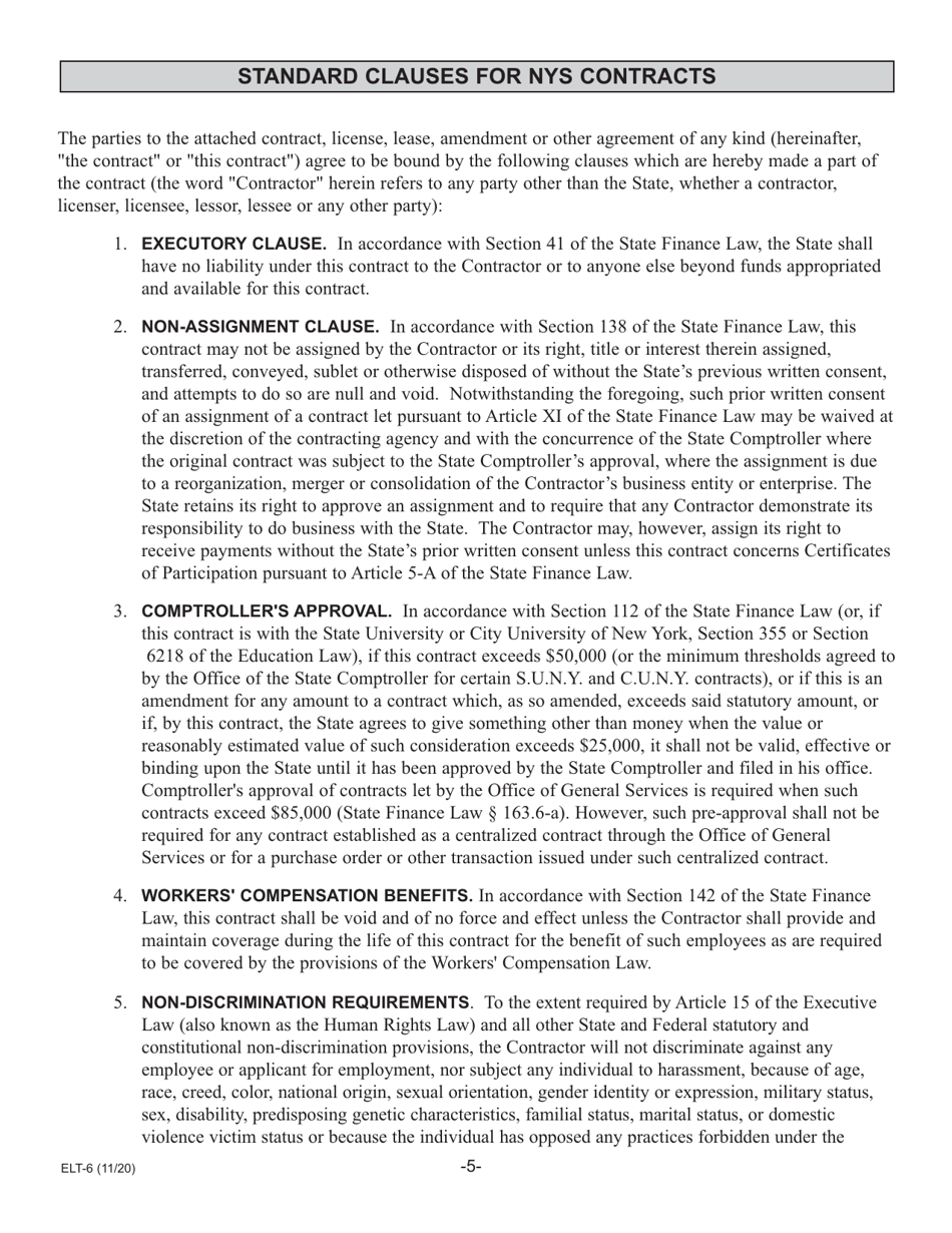 Form ELT-6 Service Provider Application for Participation in the Electronic Lien Transfer Program - New York, Page 5