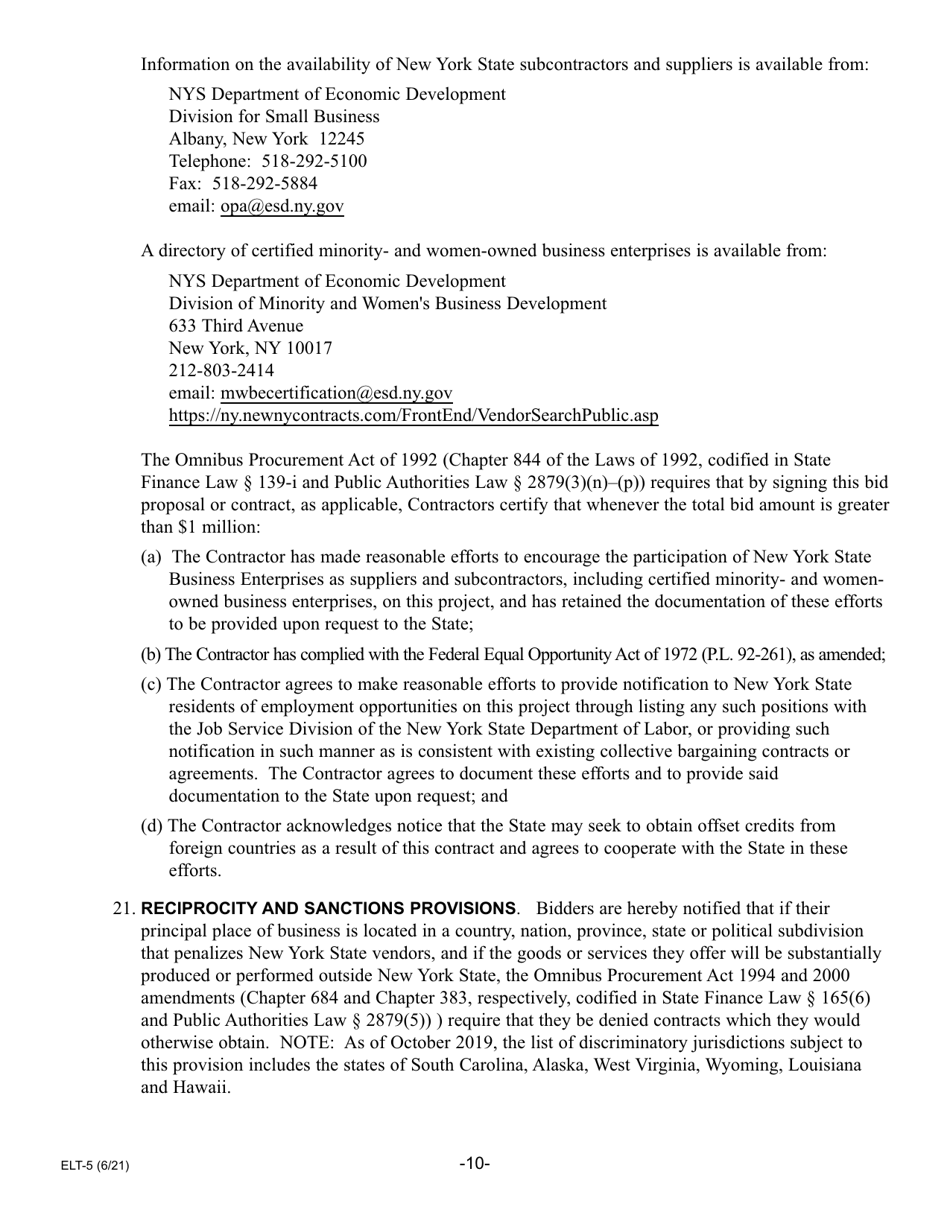 Form ELT-5 Lender Application for Participation in the Electronic Lien Transfer Program - New York, Page 10