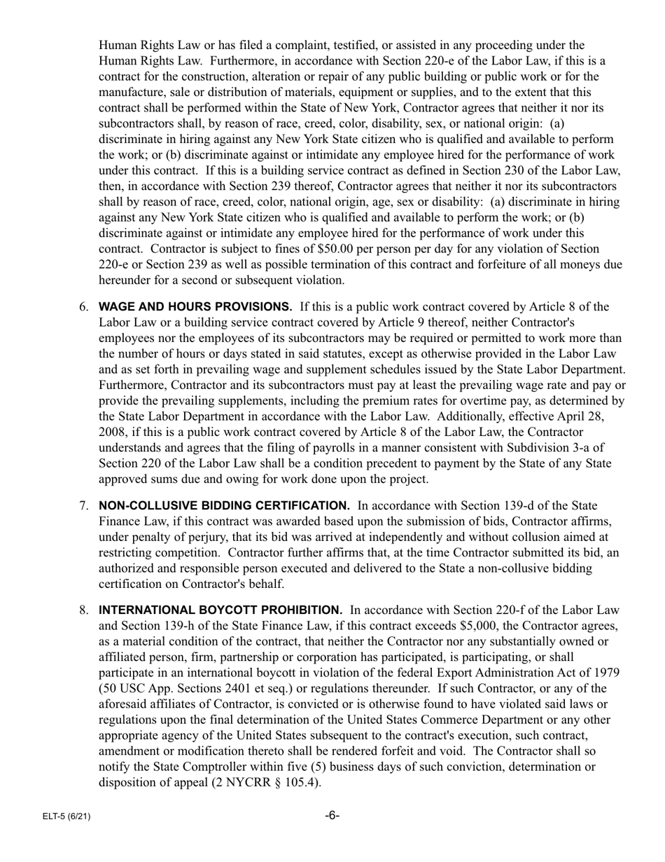 Form ELT-5 Lender Application for Participation in the Electronic Lien Transfer Program - New York, Page 6