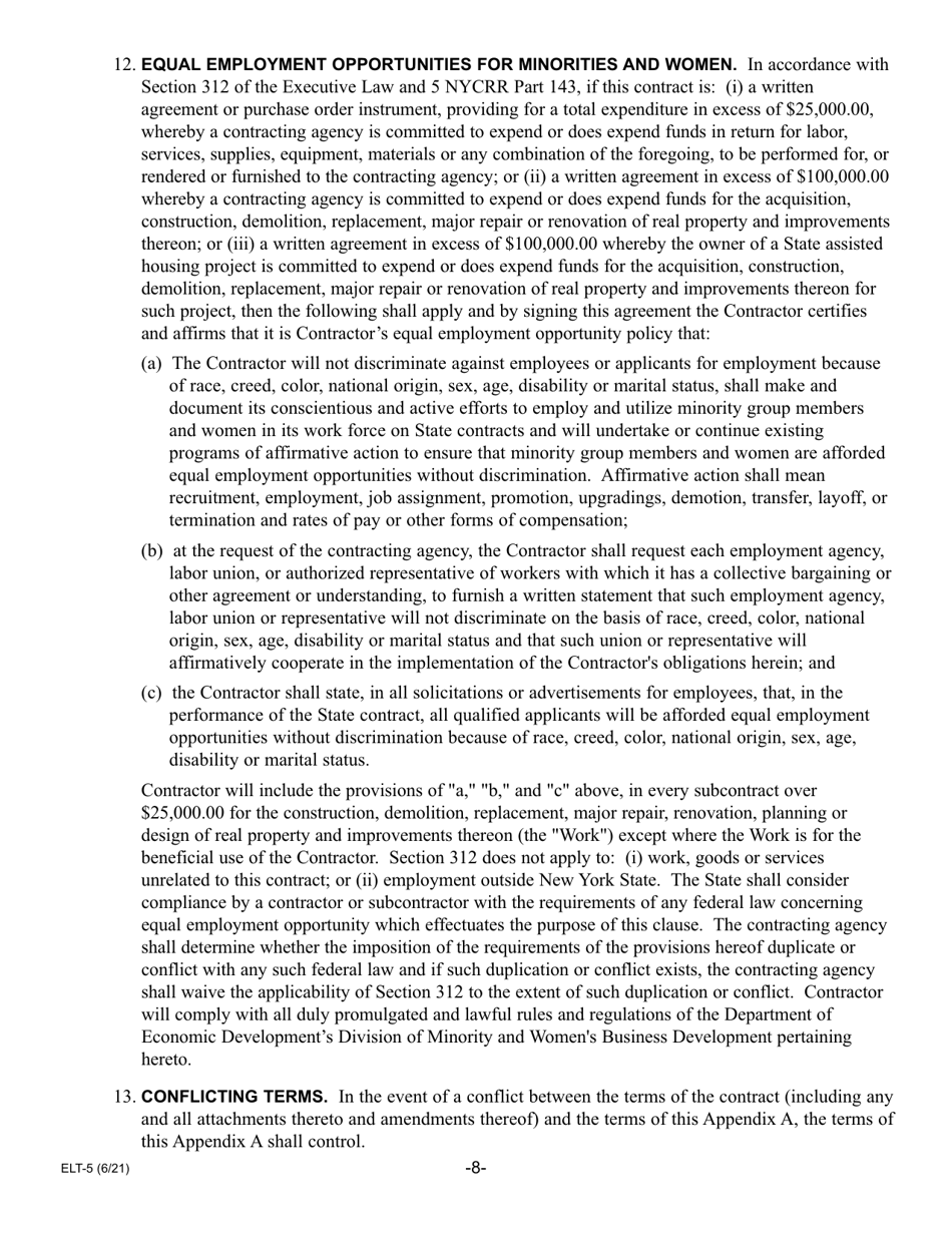 Form ELT-5 Lender Application for Participation in the Electronic Lien Transfer Program - New York, Page 8