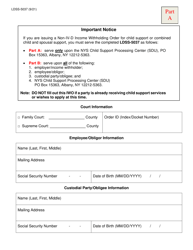Form LDSS-5037 Iwo Child Support or Combined Child and Spousal Support - New York