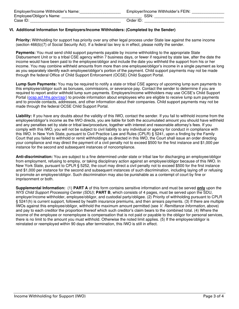 Form LDSS-5037 Iwo Child Support or Combined Child and Spousal Support - New York, Page 5