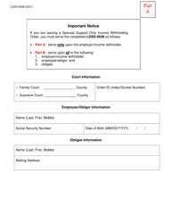 Form LDSS-5038 Iwo Spousal Support Only Income Withholding Order - New York