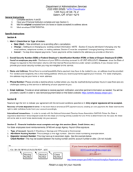 Form SFMS ACH-1 Direct Deposit Authorization Form - Oregon, Page 2