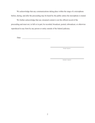 Joint Consent to Livestream Audio of Proceeding - Minnesota, Page 2