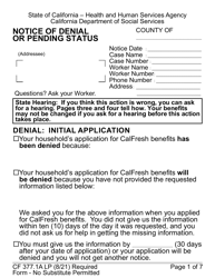 Form CF377.1A LP &quot;Notice of Approval for CalFresh Benefits - Large Print&quot; - California