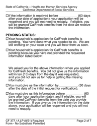 Form CF377.1A LP &quot;Notice of Approval for CalFresh Benefits - Large Print&quot; - California, Page 2
