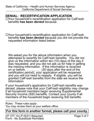 Form CF377.1A LP &quot;Notice of Approval for CalFresh Benefits - Large Print&quot; - California, Page 3
