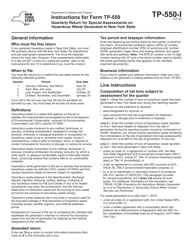 Document preview: Instructions for Form TP-550 Quarterly Return for Special Assessments on Hazardous Waste Generated in New York State - New York