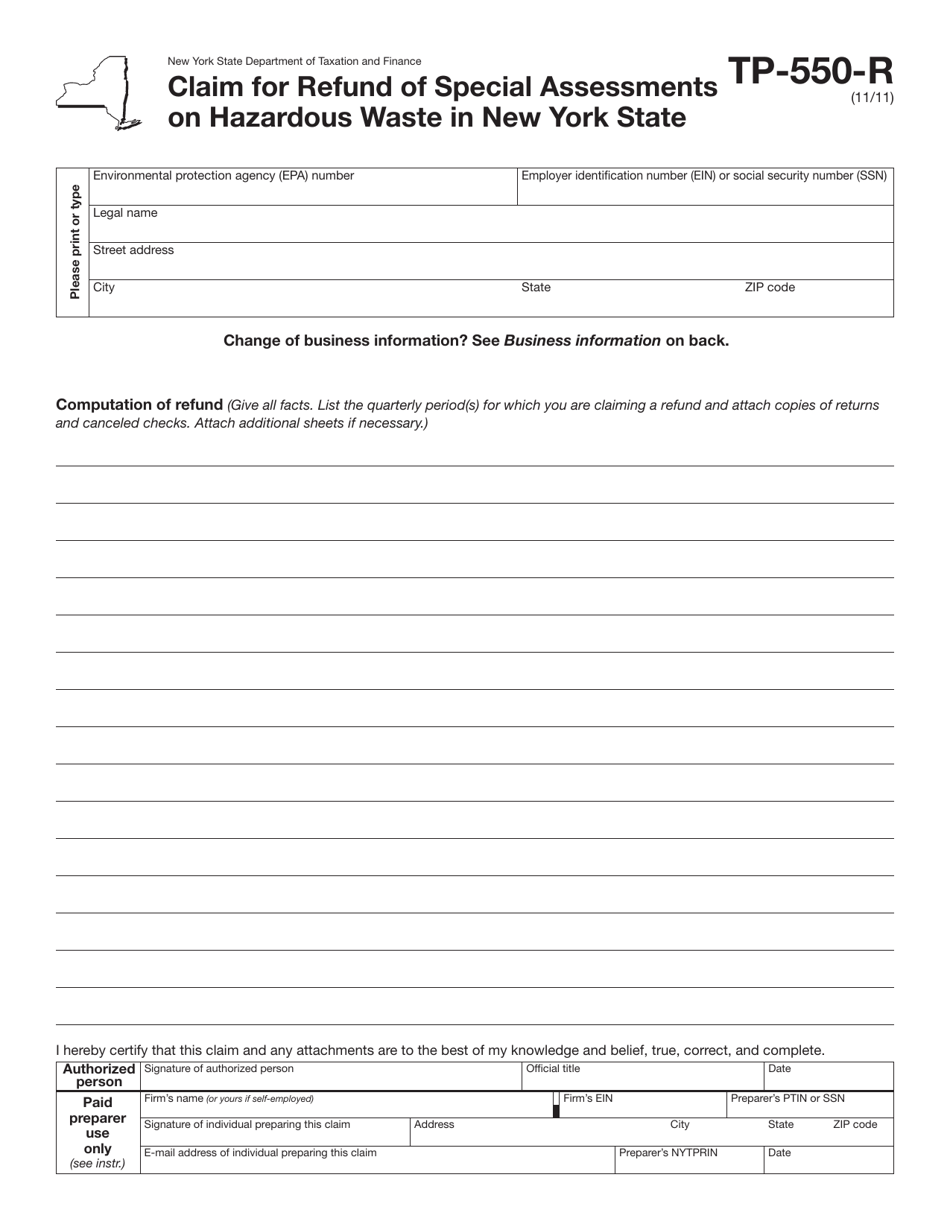 Form TP 550 R Fill Out Sign Online and Download Printable PDF New