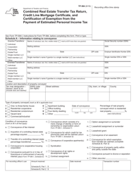 Form TP-584 Combined Real Estate Transfer Tax Return, Credit Line Mortgage Certificate, and Certification of Exemption From the Payment of Estimated Personal Income Tax - New York, Page 2