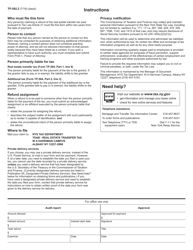 Form TP-592.2 Real Estate Transfer Tax Claim for Refund - New York, Page 2