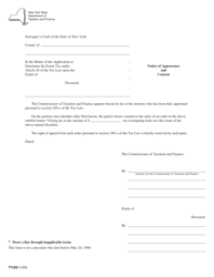 Document preview: Form TT-260 Notice of Appearance and Consent - New York