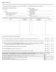 Form TT-385 New York State Estate Tax Return for the Estate of an Individual Who Died Before May 26, 1990 - New York, Page 2