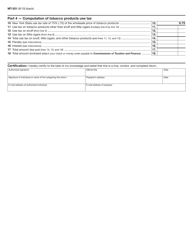 Form MT-201 Tobacco Products Use Tax Return - New York, Page 2