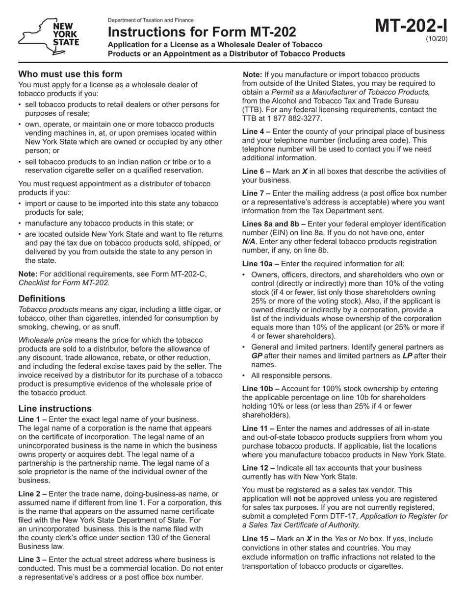 Download Instructions for Form MT202 Application for a License as a