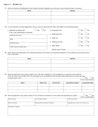 Form MT-202 Application for a License as a Wholesale Dealer of Tobacco Products or an Appointment as a Distributor of Tobacco Products - New York, Page 2