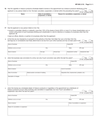 Form MT-202 Application for a License as a Wholesale Dealer of Tobacco Products or an Appointment as a Distributor of Tobacco Products - New York, Page 3