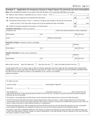 Form MT-39 Alcoholic Beverages Tax Clearance Return for Tax on Importation of Alcoholic Beverages Into New York State for Personal Consumption - New York, Page 3