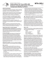 Instructions for Form MTA-305 Employer&#039;s Quarterly Metropolitan Commuter Transportation Mobility Tax Return - New York