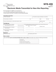 Form NYS-209 Electronic Media Transmittal for New Hire Reporting - New York, Page 4