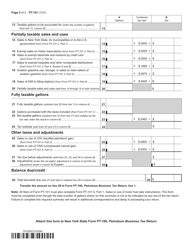 Form PT-101 Tax on Motor Fuel (Includes Aviation Gasoline) - New York, Page 2