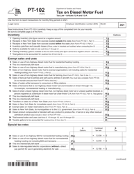 Form PT-102 Tax on Diesel Motor Fuel - New York