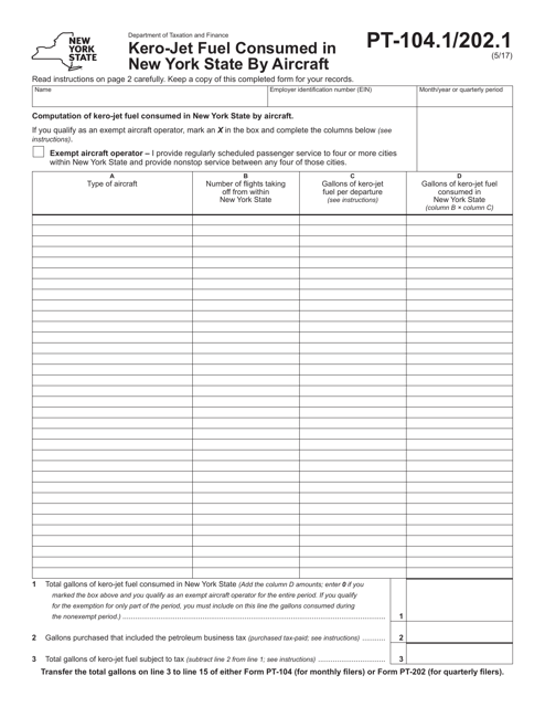 Form PT-104.1/202.1  Printable Pdf