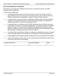 Form LIC9277LUA Guardian Licensee User Access Form - California, Page 2