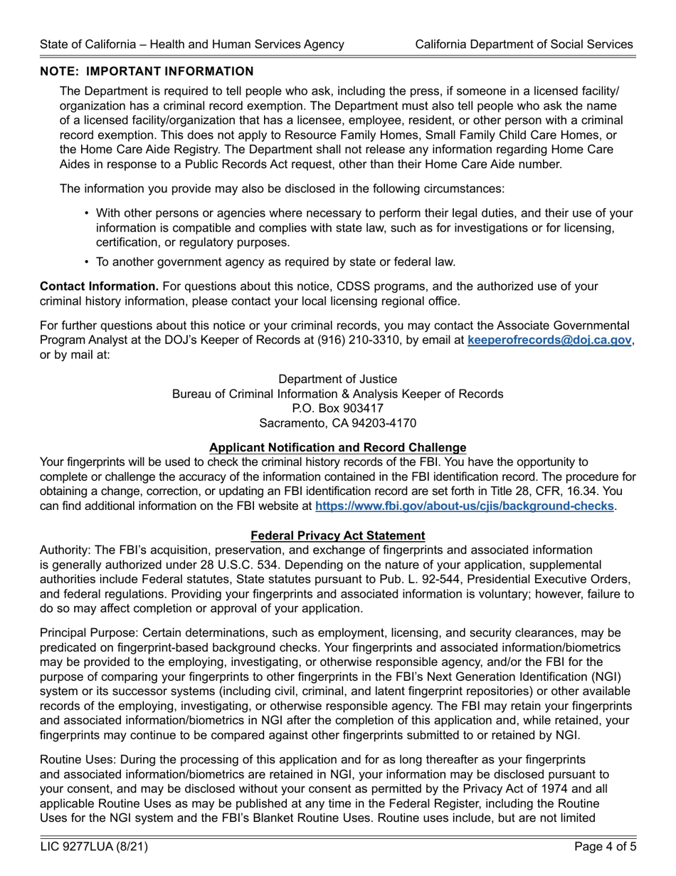 Form LIC9277LUA Guardian Licensee User Access Form - California, Page 4
