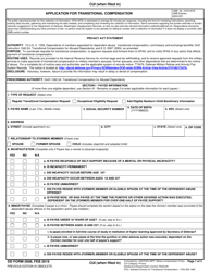 Document preview: DD Form 2698 Application for Transitional Compensation