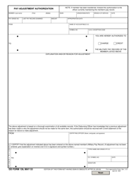 Document preview: DD Form 139 Pay Adjustment Authorization