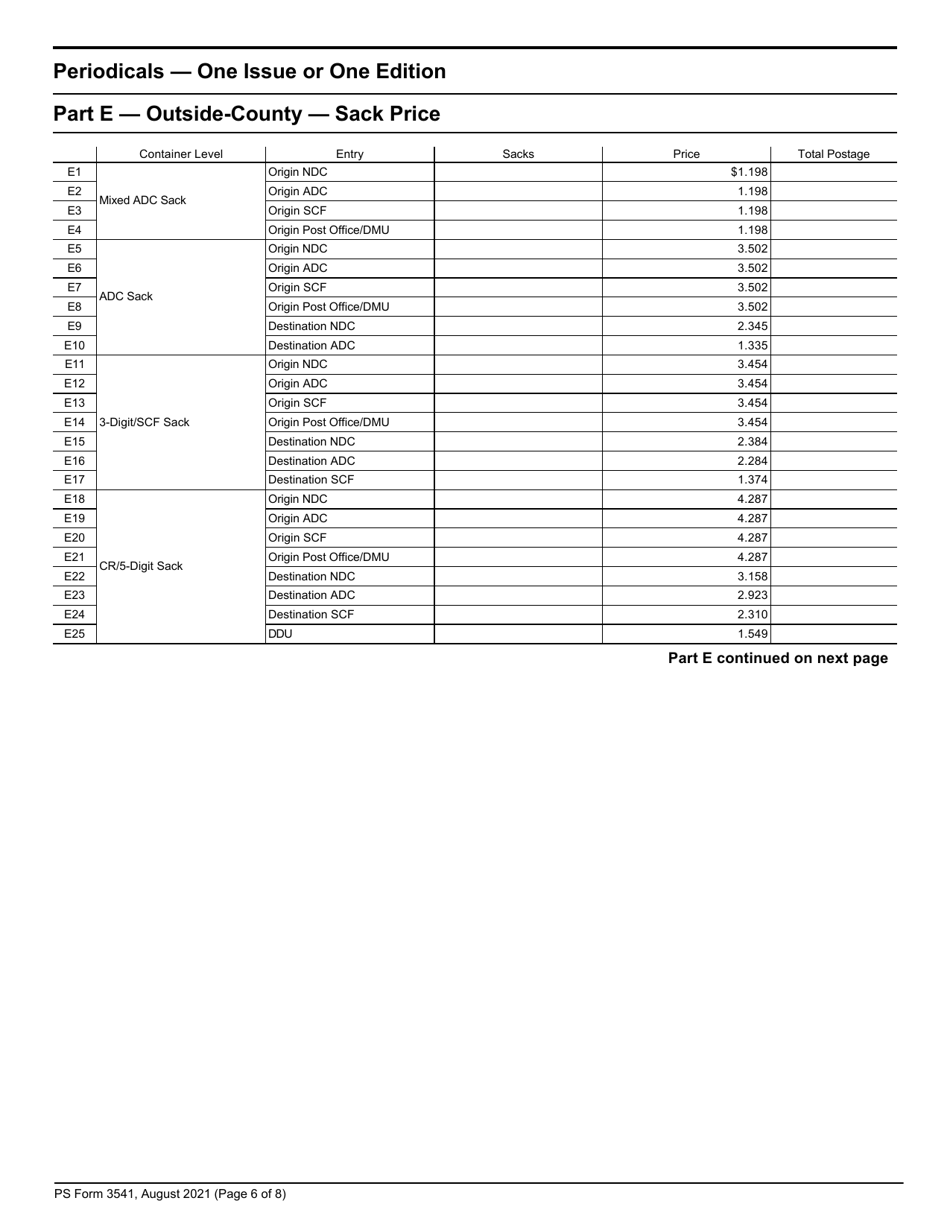 PS Form 3541 Postage Statement - Periodicals, Page 6
