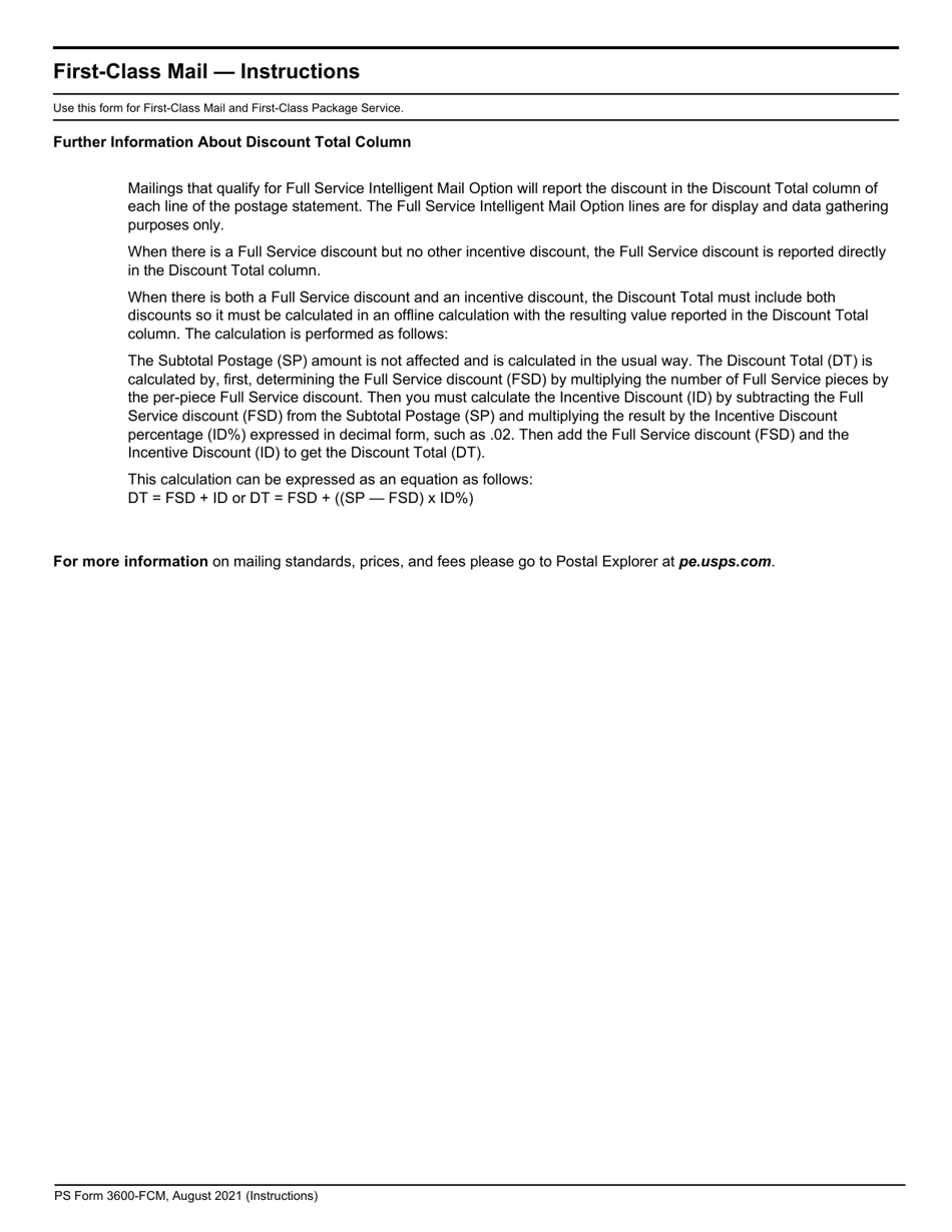 PS Form 3600-FCM Postage Statement - First-Class Mail and First-Class Package Service, Page 8