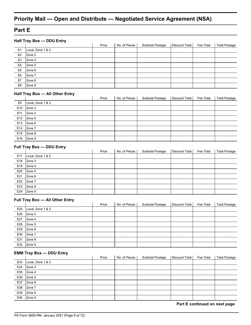 PS Form 3600-PM Postage Statement - Priority Mail - Permit Imprint, Page 8