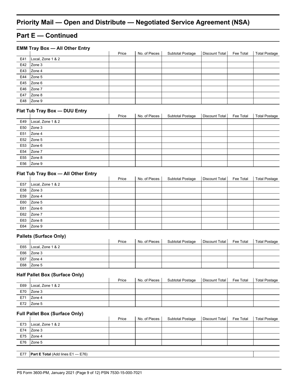 PS Form 3600-PM Postage Statement - Priority Mail - Permit Imprint, Page 9