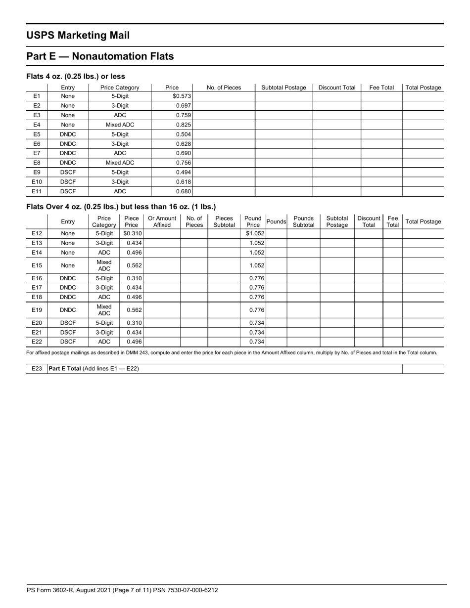 PS Form 3602-R Postage Statement - USPS Marketing Mail, Page 7