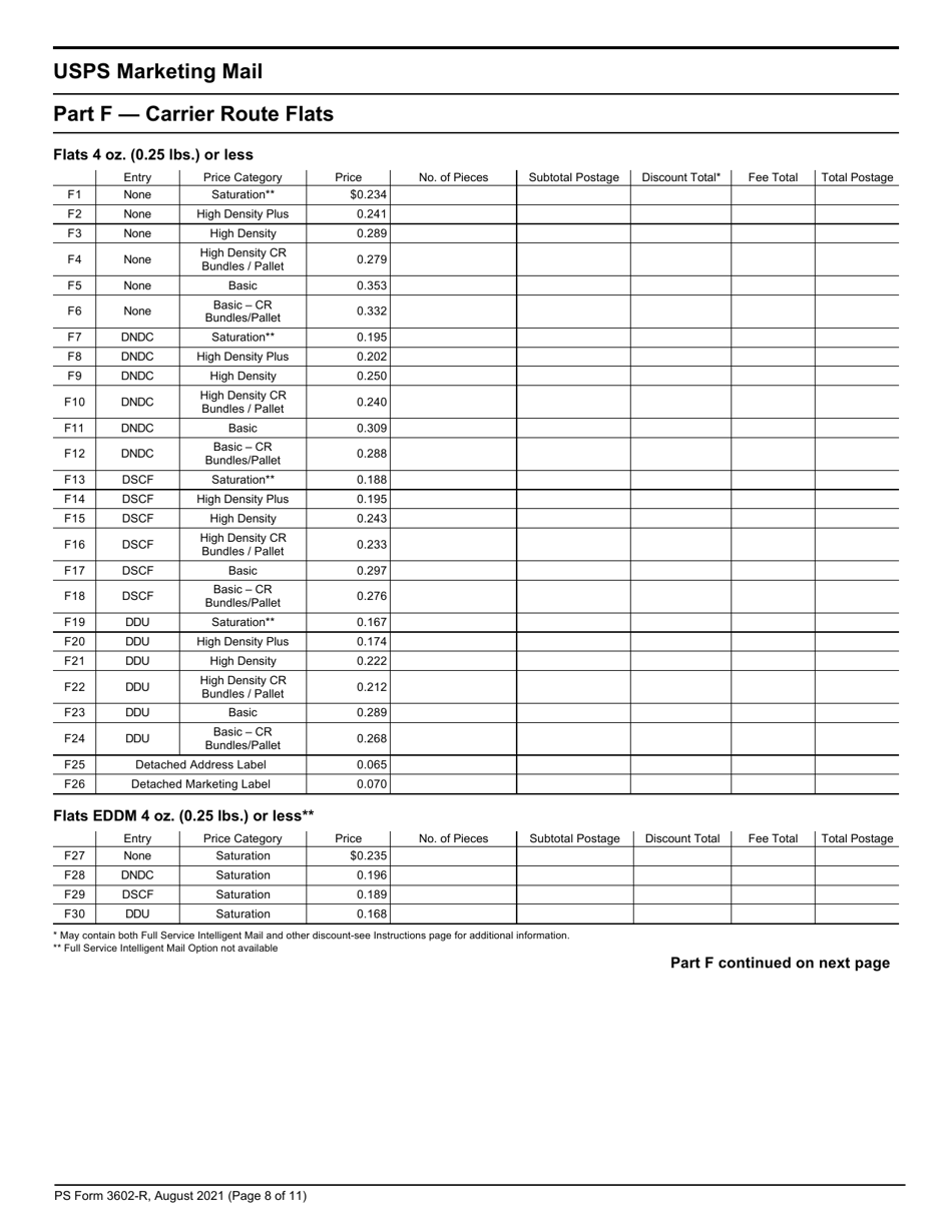 PS Form 3602-R Postage Statement - USPS Marketing Mail, Page 8