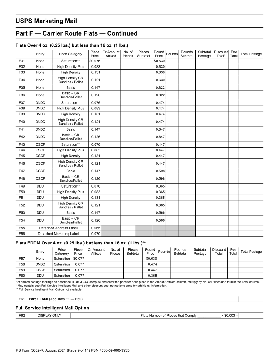 PS Form 3602-R Postage Statement - USPS Marketing Mail, Page 9