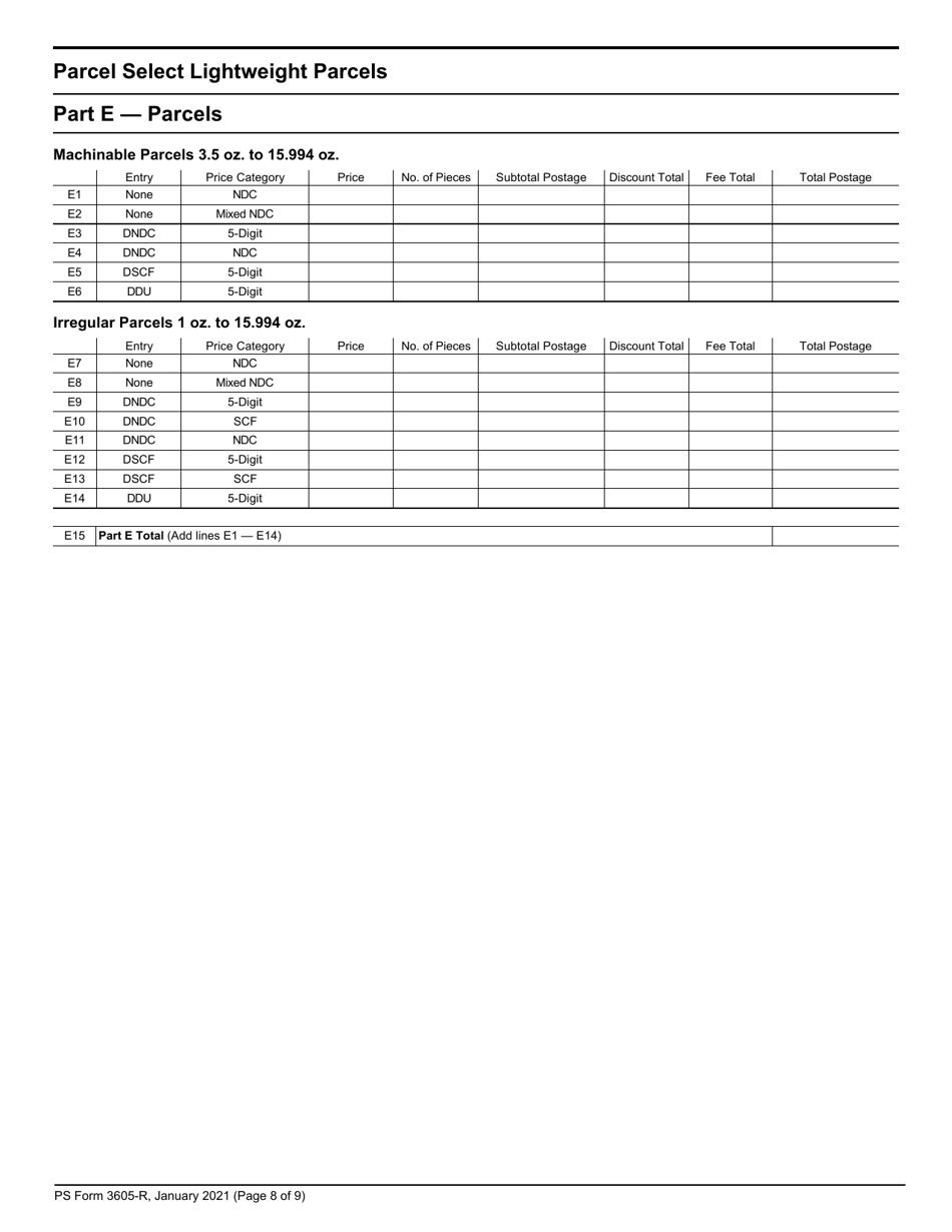 PS Form 3605-R Postage Statement - Package Services, Page 8