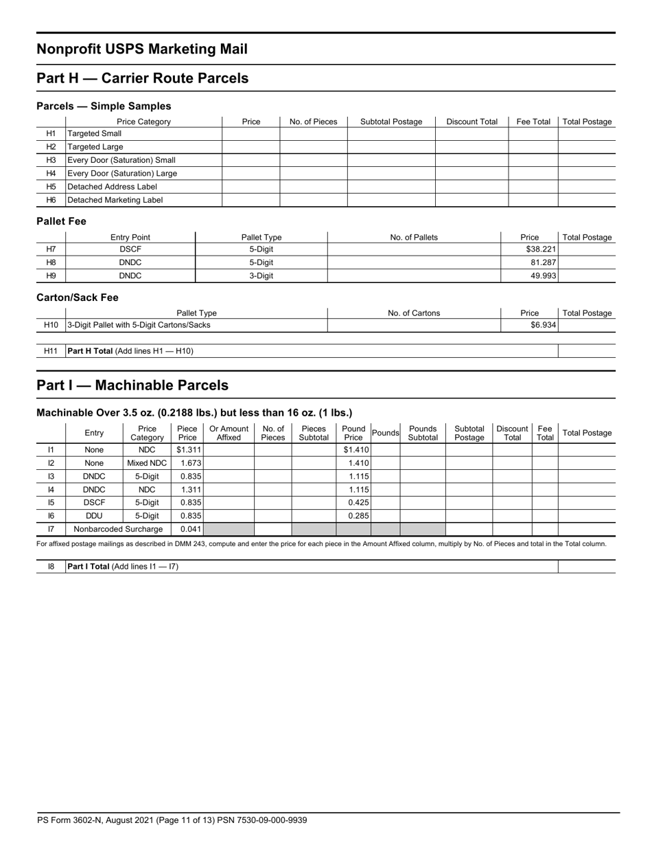 PS Form 3602-N Postage Statement - Nonprofit USPS Marketing Mail, Page 11