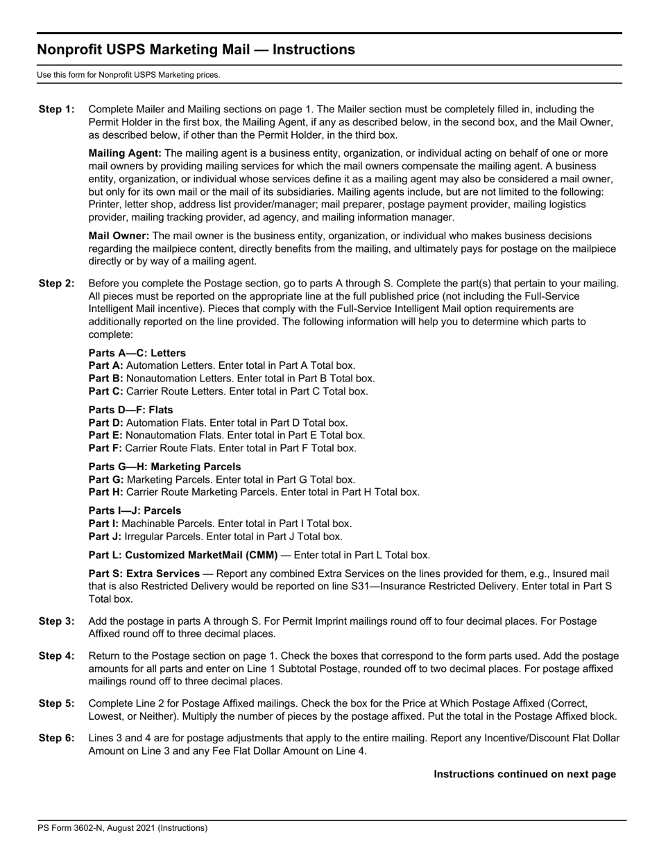 PS Form 3602-N Postage Statement - Nonprofit USPS Marketing Mail, Page 14