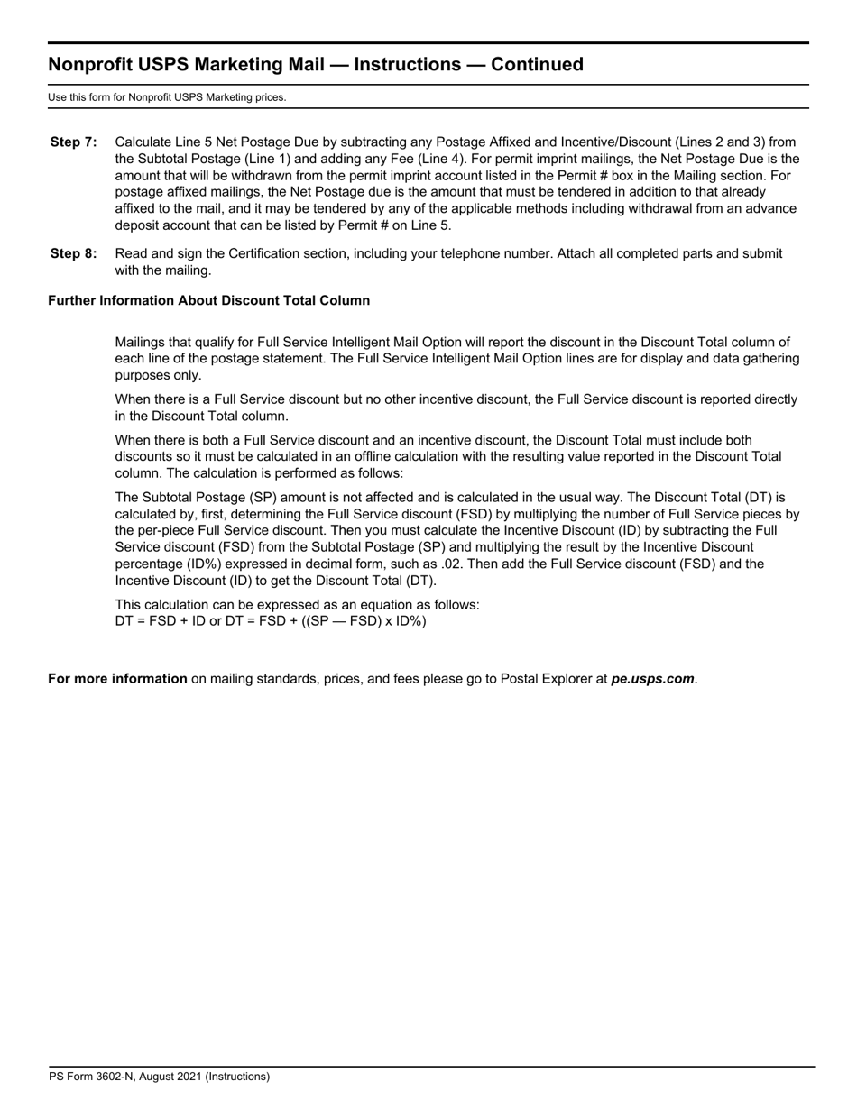 PS Form 3602-N Postage Statement - Nonprofit USPS Marketing Mail, Page 15