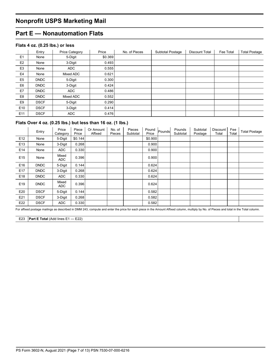 PS Form 3602-N Postage Statement - Nonprofit USPS Marketing Mail, Page 7
