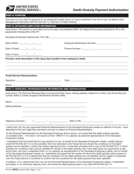 PS Form 6510 Death Gratuity Payment Authorization