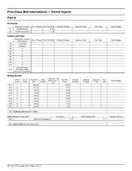 PS Form 3700 Postage Statement - International Mail, Page 2