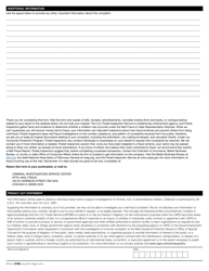 PS Form 8165 U.S. Postal Inspection Service Mail Fraud Report, Page 4